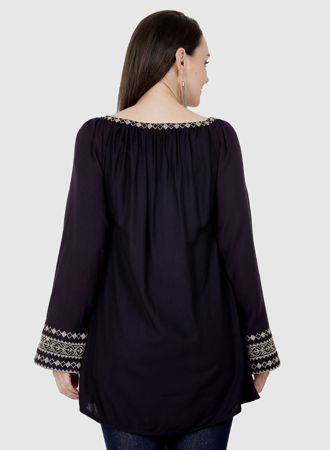 Women Top Navy Blue Casual Regular Sleeve