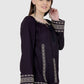 Women Top Navy Blue Casual Regular Sleeve