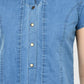 Women Shirt Solid Denim Regular Fit