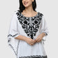 Women Kaftan Top White Casual Regular Fit and Flare Embroidery Work