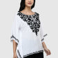 Women Kaftan Top White Casual Regular Fit and Flare Embroidery Work