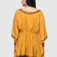 Women Kaftan Top Mustard Casual Regular Fit and Flare Embroidery Work