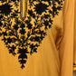 Women Kaftan Top Mustard Casual Regular Fit and Flare Embroidery Work