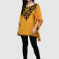 Women Kaftan Top Mustard Casual Regular Fit and Flare Embroidery Work