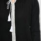 Women Top Black Casual Regular Fit 3/4 Sleeve