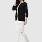 Women Top Black Casual Regular Fit 3/4 Sleeve