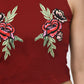 Women Crop Top Maroon Cotton Hosiery