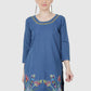 Women Kurti Denim Blue Regular Fit