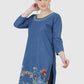 Women Kurti Denim Blue Regular Fit