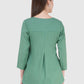 Women Top Sea Green Rayon Casual Regular Fit and Flare 3/4 Sleeve