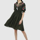 Women Dress Mehandi Green Fit and Flare