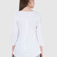 Women Top White Rayon Casual Regular Fit and Flare 3/4 Sleeve
