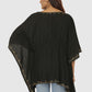 Women Kaftan Top Black Casual Regular Fit and Flare Embroidery Work
