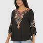 Women Top Black Casual Regular Fit Bell Sleeve
