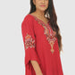Women Top Maroon Casual Regular Fit Bell Sleeve