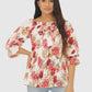 Women Printed Top Bell Sleeve Regular Fit