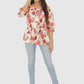 Women Printed Top Bell Sleeve Regular Fit