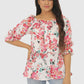 Women Printed Top Bell Sleeve Regular Fit