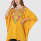 Women Kaftan Top Musturd Casual Regular Fit and Flare Multi color Embroidery Work
