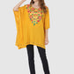 Women Kaftan Top Musturd Casual Regular Fit and Flare Multi color Embroidery Work