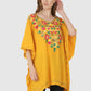 Women Kaftan Top Musturd Casual Regular Fit and Flare Multi color Embroidery Work