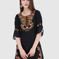 Women Top Black Rayon Tunic Party Wear 3/4 Sleeve