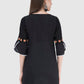 Women Top Black Rayon Tunic Party Wear 3/4 Sleeve