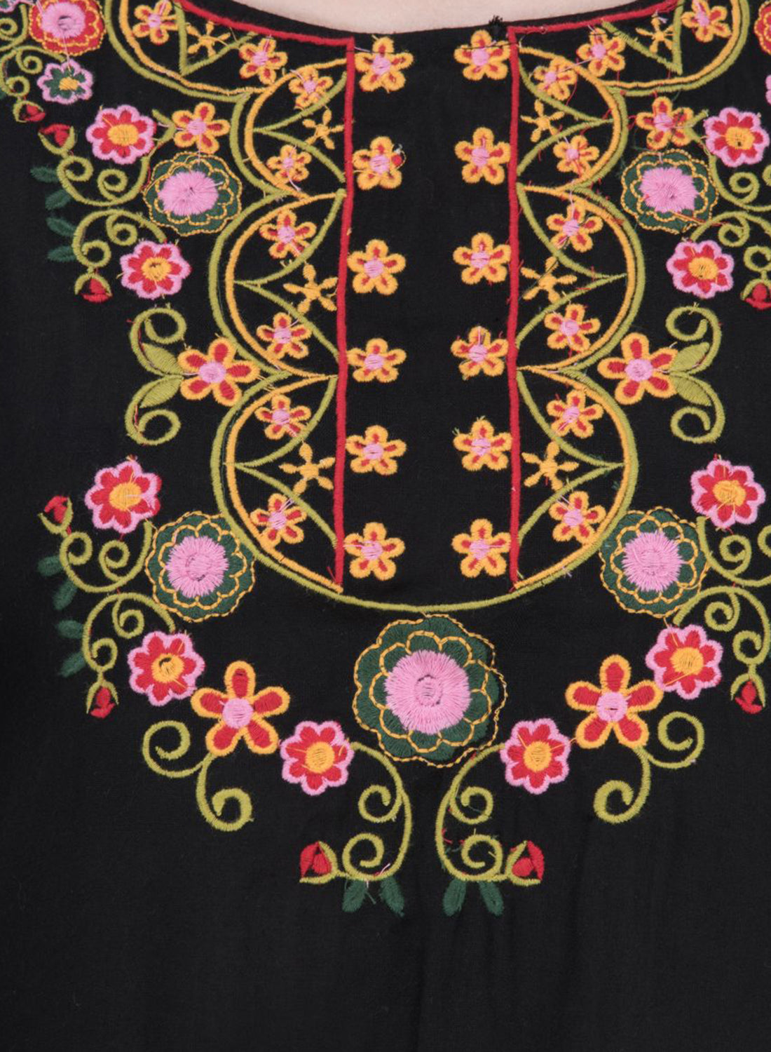 Women Top Black Rayon Tunic Party Wear 3/4 Sleeve