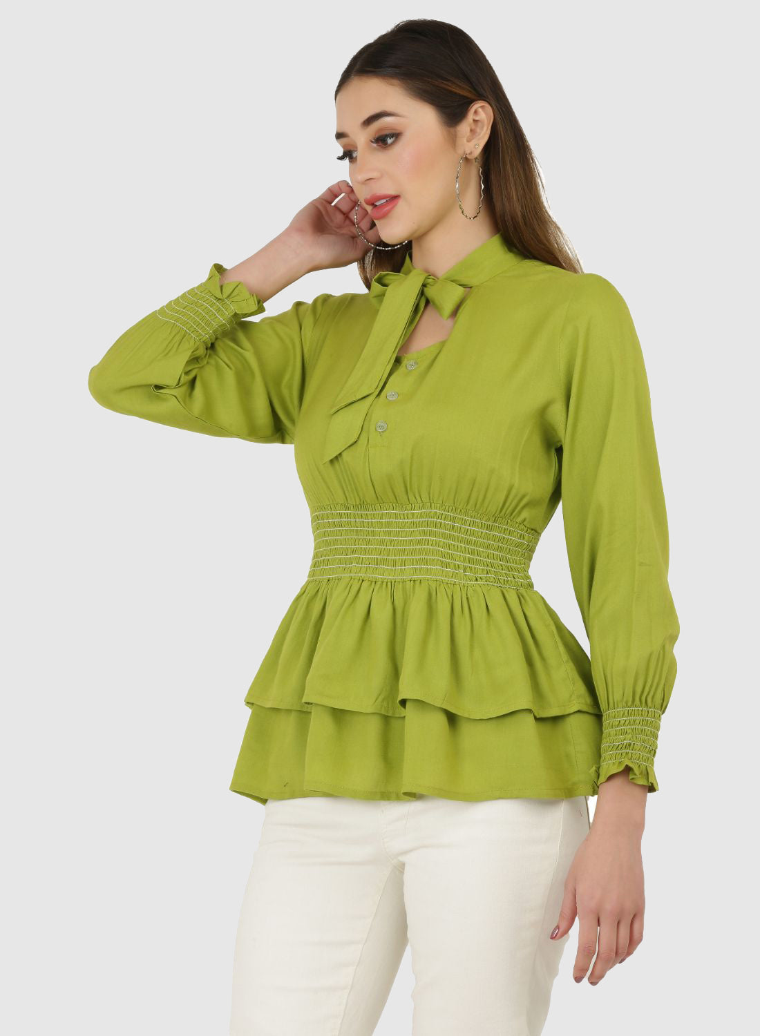 Women Top P/Green Regular Fit and Flare