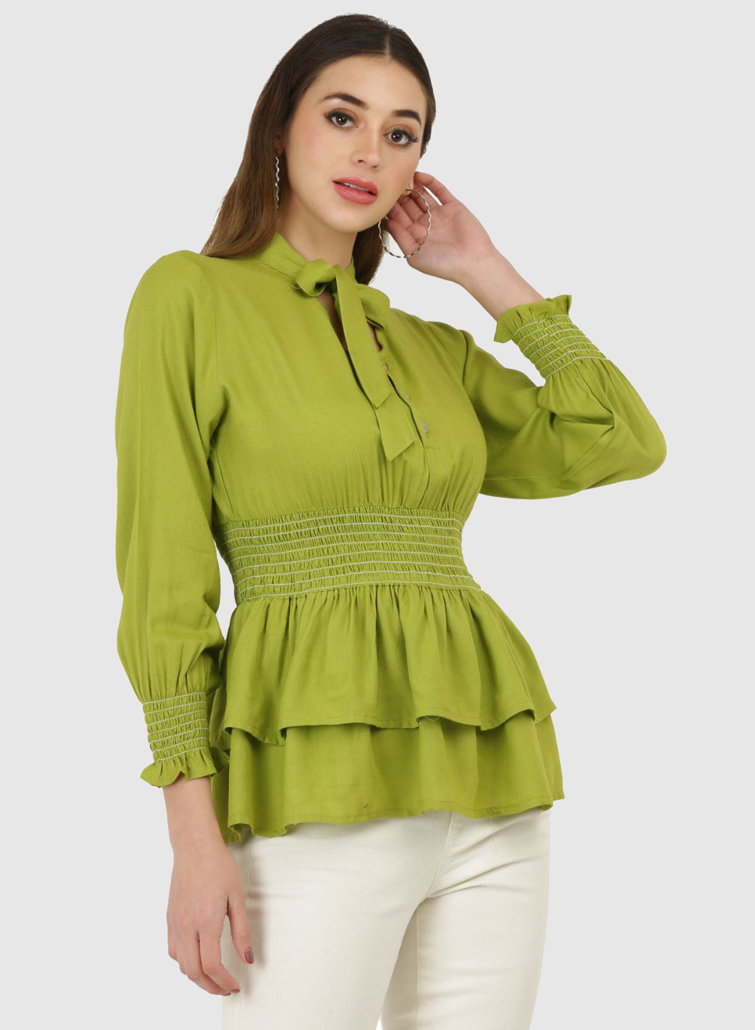 Women Top P/Green Regular Fit and Flare