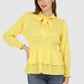 Women Top Yellow Regular Fit and Flare