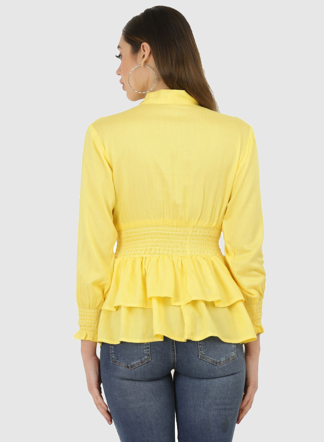 Women Top Yellow Regular Fit and Flare