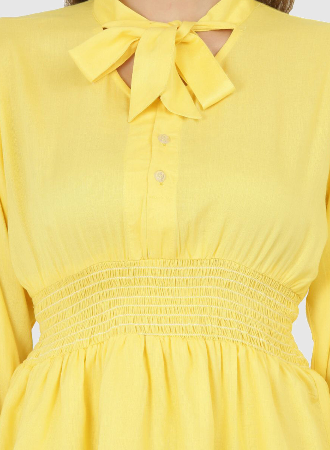 Women Top Yellow Regular Fit and Flare