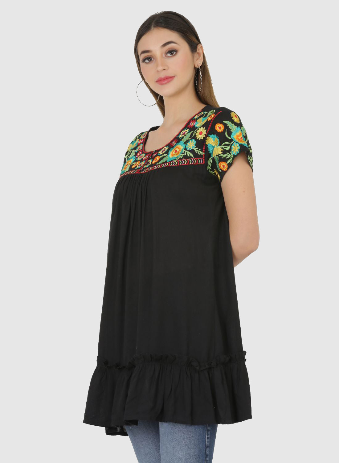 Women Top Black Regular Fit and Flare