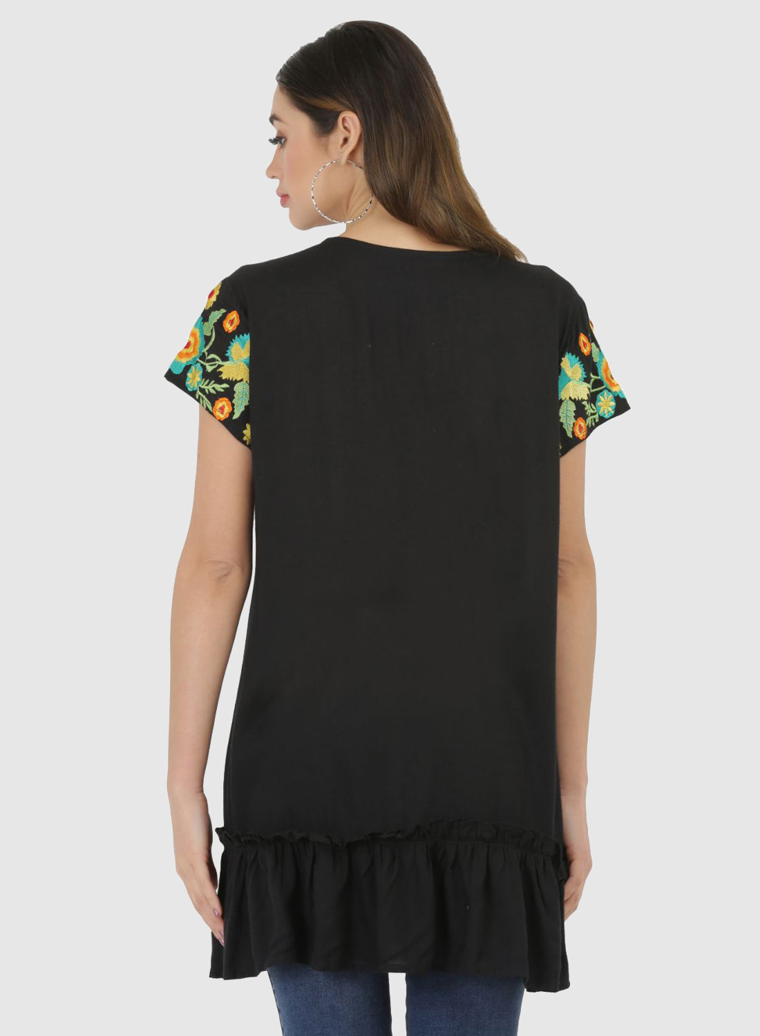 Women Top Black Regular Fit and Flare