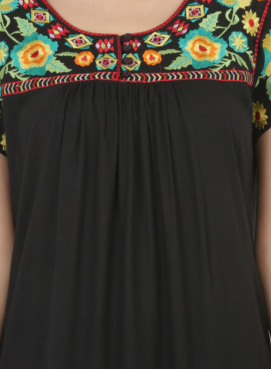 Women Top Black Regular Fit and Flare