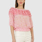 Women Top Pink Printed Party Wear