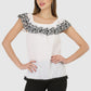 Women Top White Sleeve Butter Fly