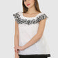 Women Top White Sleeve Butter Fly