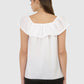 Women Top White Sleeve Butter Fly