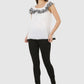 Women Top White Sleeve Butter Fly