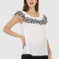 Women Top White Sleeve Butter Fly