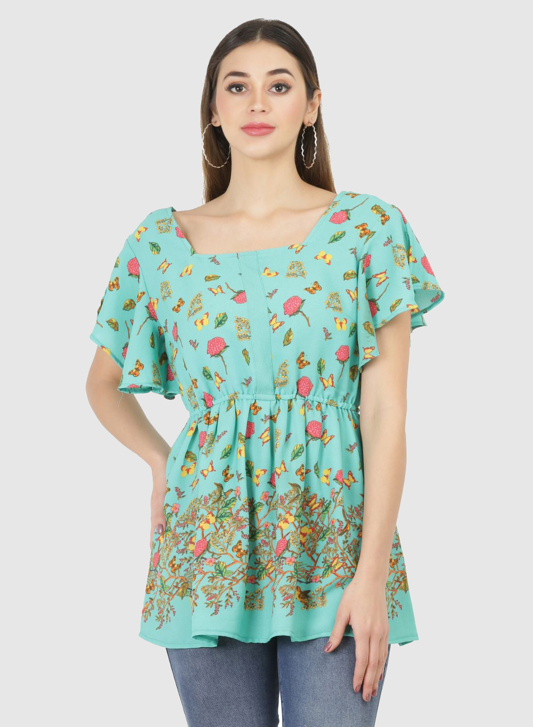 Women Top Printed Regular Fit and Flare