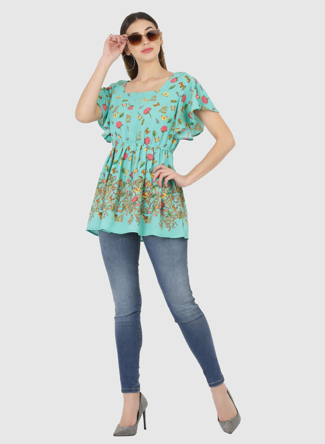 Women Top Printed Regular Fit and Flare