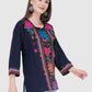 Women Top Blue Navy Blue Rayon Casual Party Wear 3/4 Sleeve