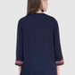 Women Top Blue Navy Blue Rayon Casual Party Wear 3/4 Sleeve
