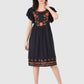 Women Dress Black Butter Fly Sleeve