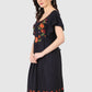 Women Dress Black Butter Fly Sleeve