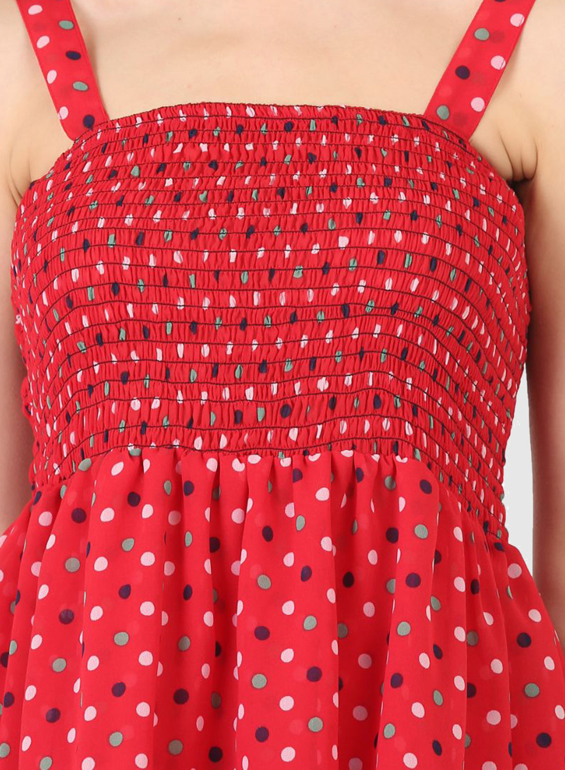 Women Dress Red Polka Dot Print