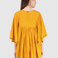 Women Top Mustard Yellow Rayon Casual Fit and Flare Butter Fly Sleeve
